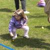 The grounds were divided into zones for age groups, making it easy for the younger collectors, such as this cutie, to find eggs.